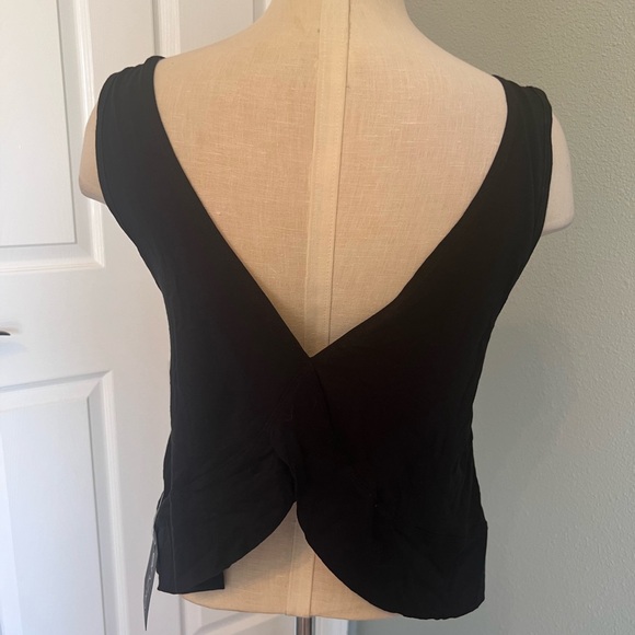 Onzie Om Tank. Black Crisscross Back Tank Top - Picture 4 of 4